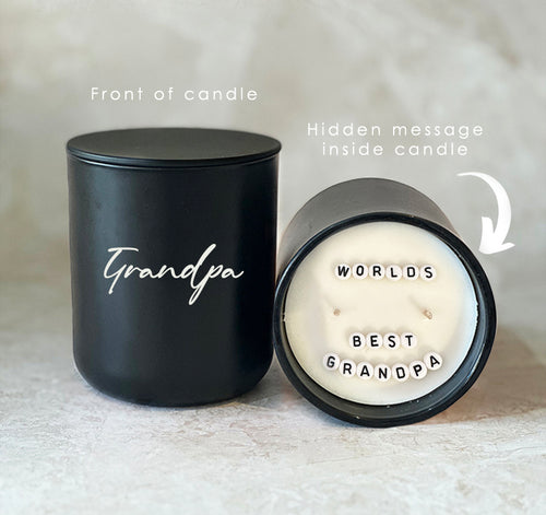 Hidden Message Father's Day Candle - WORLDS BEST GRANDPA-candles-Angel Aromatics