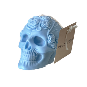 Day of the Dead Skull Blue 170g-Halloween Candles-Angel Aromatics