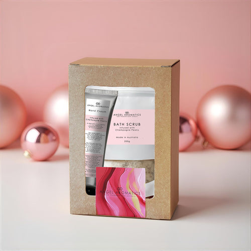 Body Scrub and Hand Cream Set - Champagne Peony Fragrance