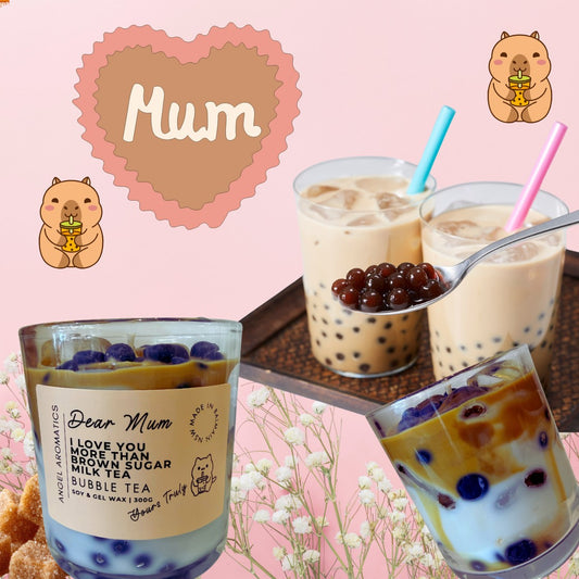 Dear Mum Bubble tea Candle-Scented candles-Angel Aromatics