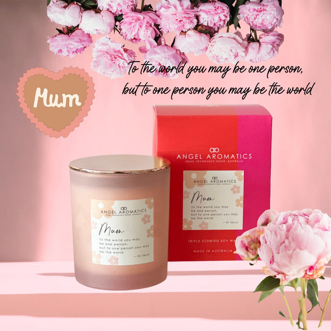 Mum Candle 270g Dr Seuss Quote-mothers day gifts-Angel Aromatics
