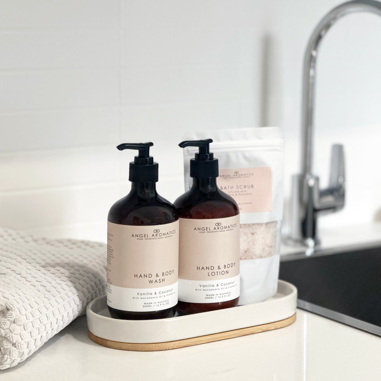 Vanilla and Coconut Hand and Body Wash 500ml-Hand and Body Wash-Angel Aromatics