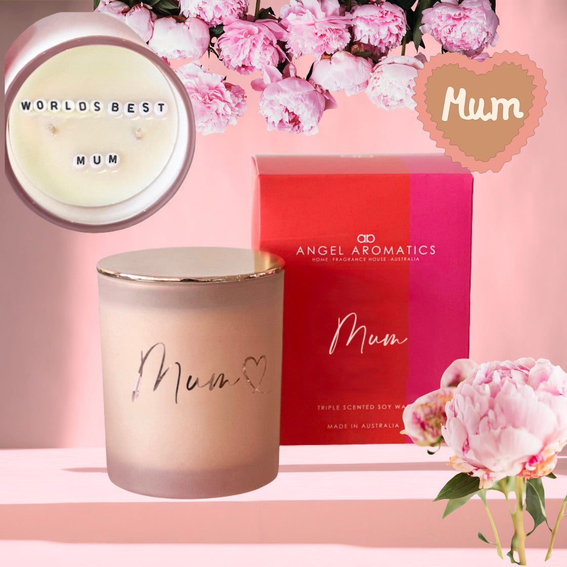 Hidden Message Mother's Day Candle - WORLDS BEST MUM-mothers day gifts-Angel Aromatics