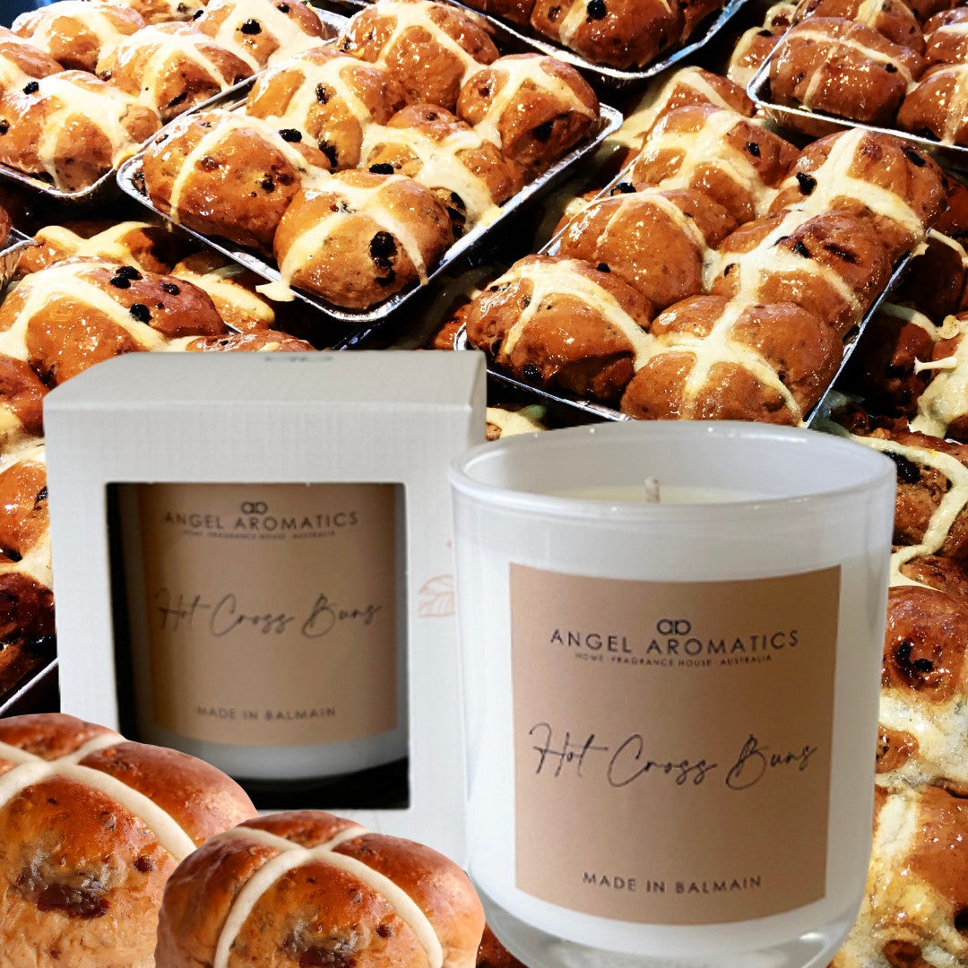 Hot Cross Buns 180g Soy Candle-scented candles-Angel Aromatics