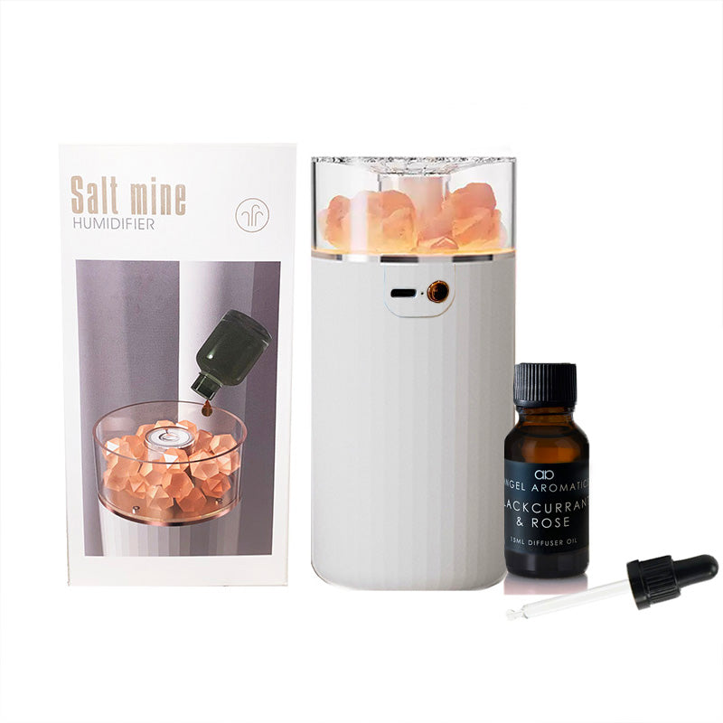 Rock Salt Humidifier with Oil and dropper Angel Aromatics