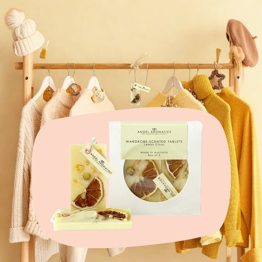 Wardrobe Scented Wax Tablets - Lemon Citrus fragrance-Linen Spray-Angel Aromatics