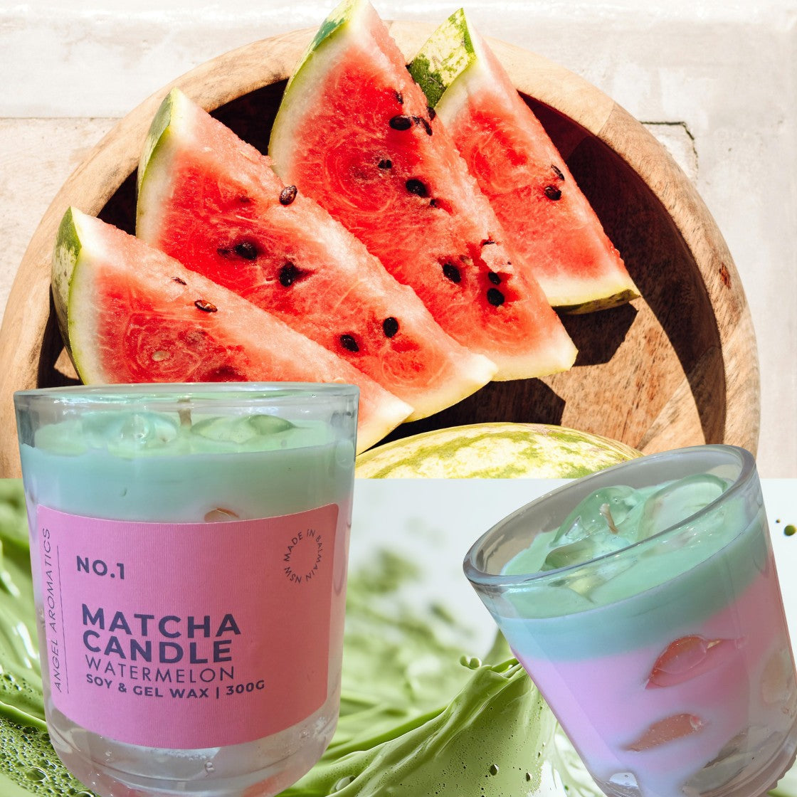 Matcha Watermelon Candle-Scented candles-Angel Aromatics