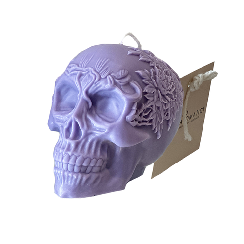 Day of the Dead Skull Mauve 170g-Halloween Candles-Angel Aromatics