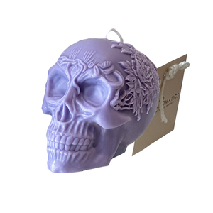 Day of the Dead Skull Mauve 170g-Halloween Candles-Angel Aromatics