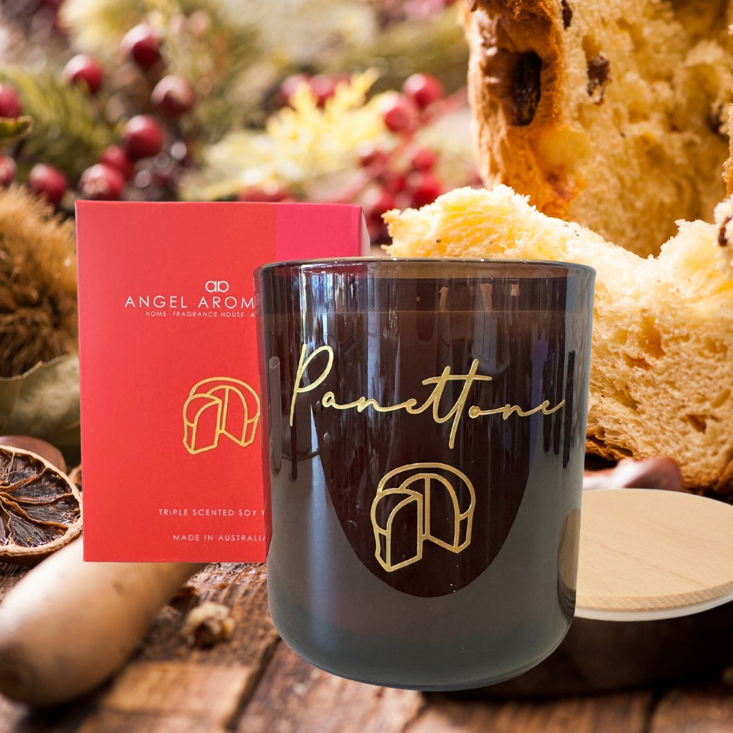 3 Wick Large Scented Candles - Limited Edition Panettone-scented candles-Angel Aromatics