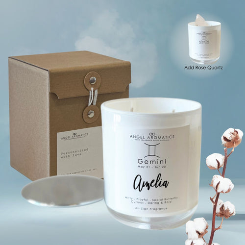 Gemini Zodiac Candles 270g-personalised-candles-Angel Aromatics