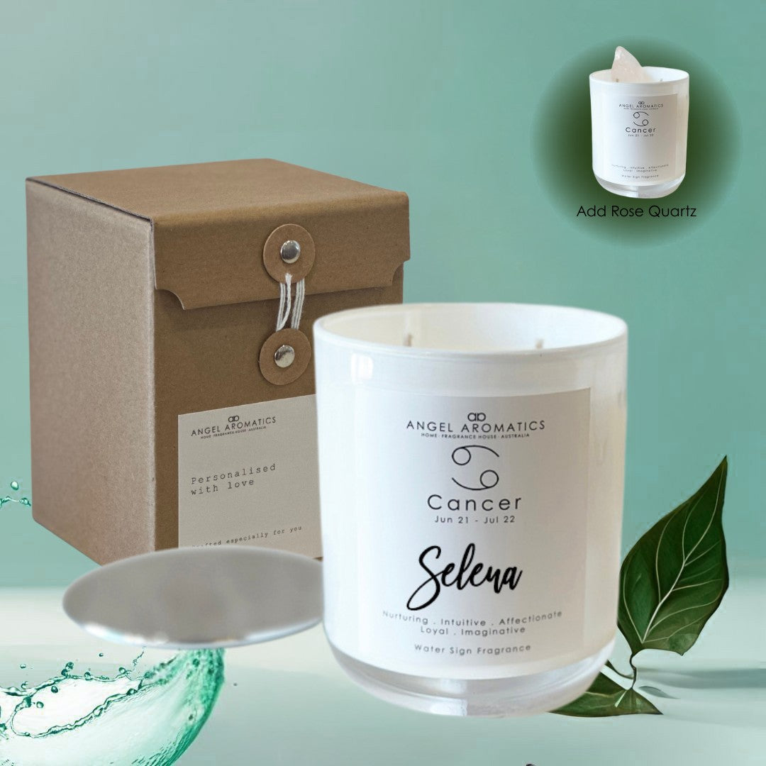 Cancer Zodiac Candles 270g-personalised-candles-Angel Aromatics