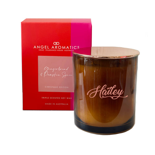 270g Personalised Gingerbread Pumpkin Spice Christmas Candle-christmas candles-Angel Aromatics