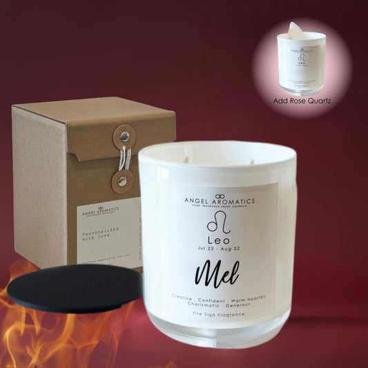 Leo Zodiac Candles 270g-personalised-candles-Angel Aromatics