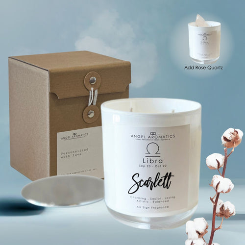 Libra Zodiac Candles 270g-personalised-candles-Angel Aromatics