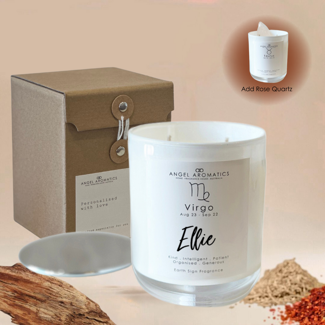Virgo Zodiac Candles 270g-personalised-candles-Angel Aromatics