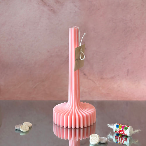 Pink Cotton Candy Taper Candle - Short-candles-Angel Aromatics
