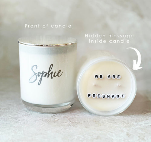Secret Message Candle - Pregnancy Announcement-secret message candle-Angel Aromatics