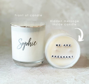 Secret Message Candle - Pregnancy Announcement-secret message candle-Angel Aromatics