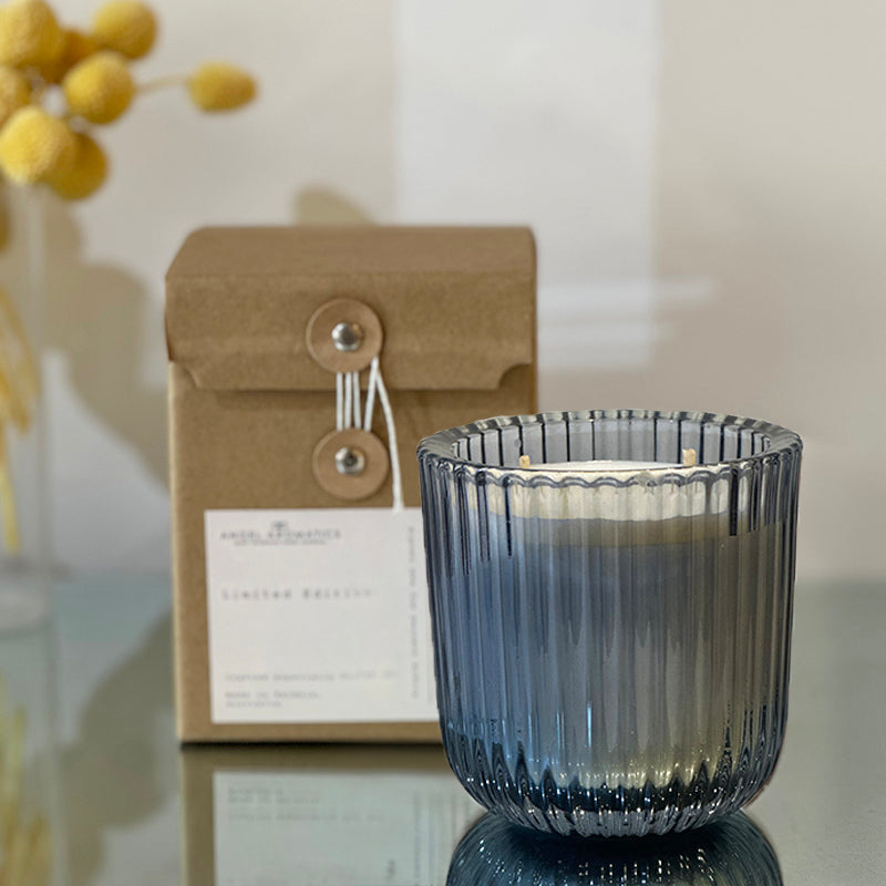 SALE Ribbed Soy Candle 240g - Warm Bergamot & Sandalwood-scented candles-Angel Aromatics