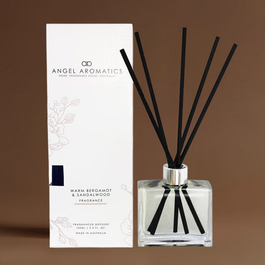 Reed Diffuser - Warm Bergamot & Sandalwood-reed diffuser-Angel Aromatics