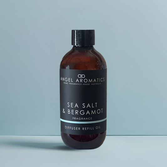 Reed Diffuser Refill 200ml - Sea Salt and Bergamot-reed diffuser refill-Angel Aromatics