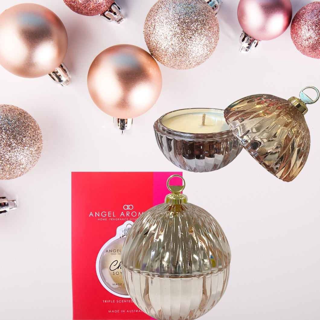 Small Rose Gold Candle Bauble-Angel Aromatics