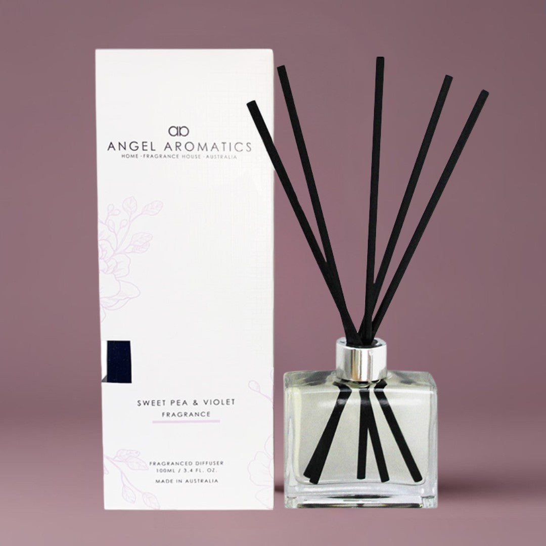 SALE Reed Diffuser - Sweet Pea and Violet-reed diffuser-Angel Aromatics