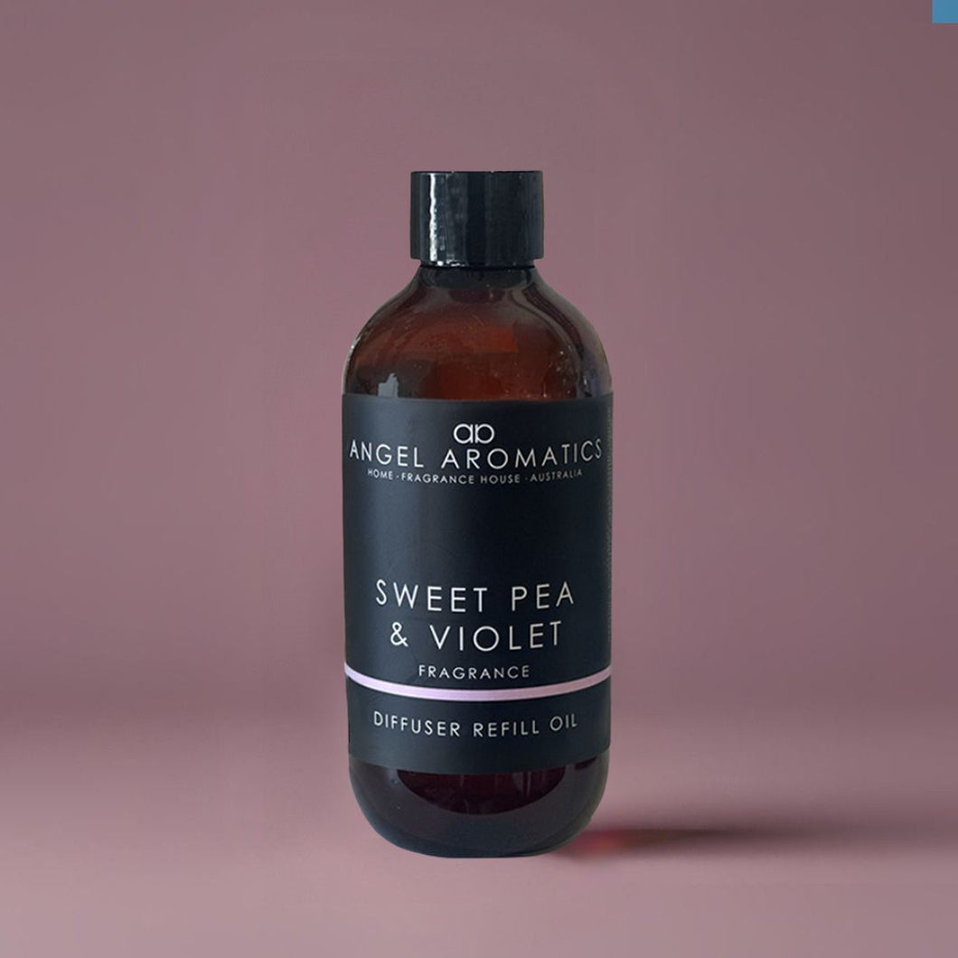 Reed Diffuser Refill 200ml - Sweet Pea and Violet-reed diffuser refill-Angel Aromatics