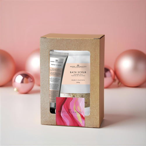 Body Scrub and Hand Cream Set - Vanilla & Coconut Fragrance