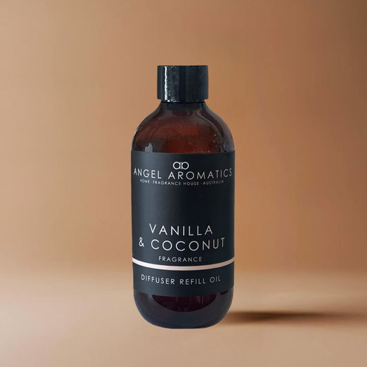 Reed Diffuser Refill 200ml - Vanilla and Coconut-reed diffuser refill-Angel Aromatics
