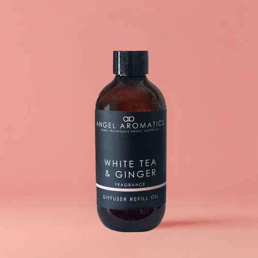Reed Diffuser Refill 200ml - White Tea & Ginger-reed diffuser refill-Angel Aromatics
