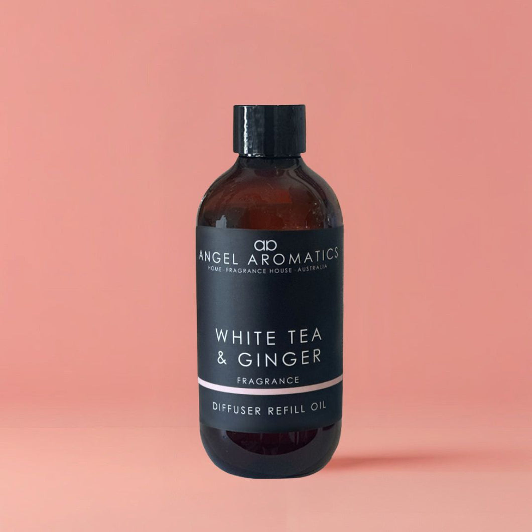 Reed Diffuser Refill 200ml - White Tea & Ginger-reed diffuser refill-Angel Aromatics