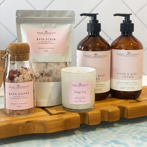 Bath and Body Set - Champagne Peony-Bath soaks-Angel Aromatics