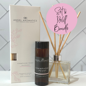 Reed Diffuser Set 100ml and Refill 200ml Bundle-reed diffuser-Angel Aromatics