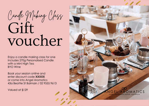 E Gift Voucher - Candle Making Class with High Tea-candles-Angel Aromatics