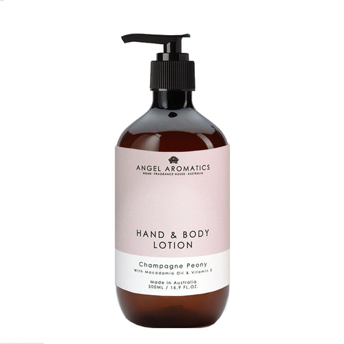 Champagne Peony Hand and Body Lotion 500ml-Hand and Body Wash-Angel Aromatics