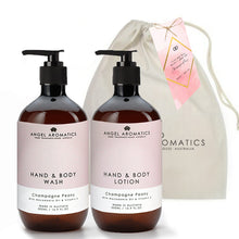 Hand and Body Wash + Lotion 2 x 500ml - Champagne Peony Gift Set-Hand and Body Gift Set-Angel Aromatics