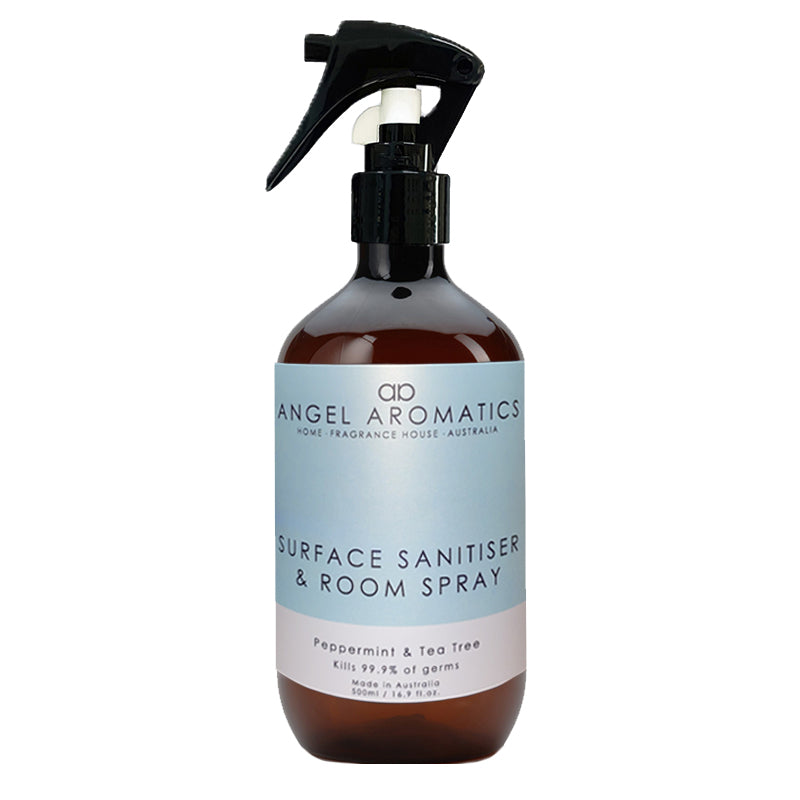 Surface Sanitiser and Room Spray 500ml - Peppermint & Tea Tree Oil-hand sanitiser-Angel Aromatics