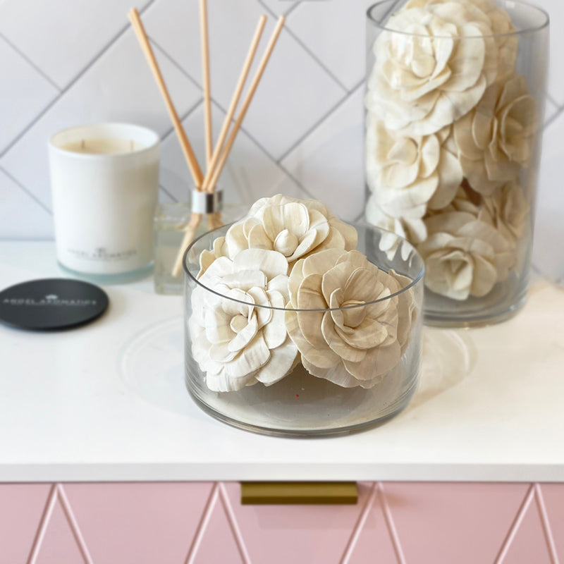 Balsa Wood Ivory Large Camellia-Flowers-Angel Aromatics