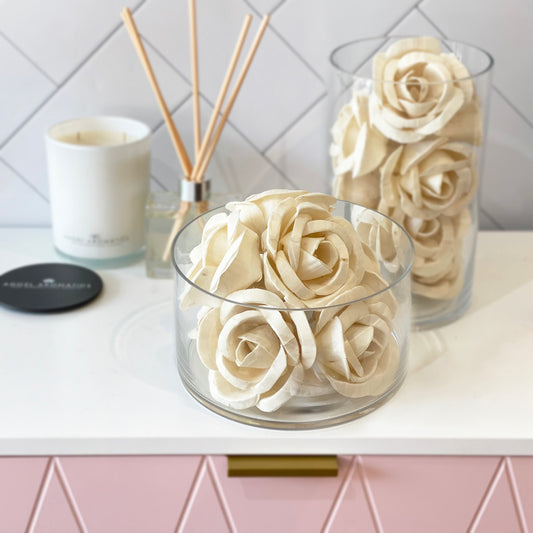 SALE Balsa Wood Flowers Romantic Roses Ivory-Flowers-Angel Aromatics