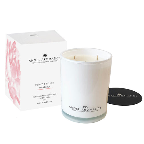 Sale Large Scented Candles - Peony and Bellini-scented candles-Angel Aromatics