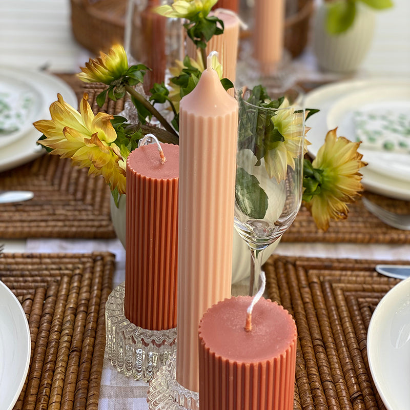 Ribbed Pillar Candles-Candles-Angel Aromatics