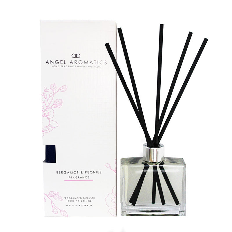 SALE Reed Diffuser - Bergamot and Peonies-reed diffuser-Angel Aromatics