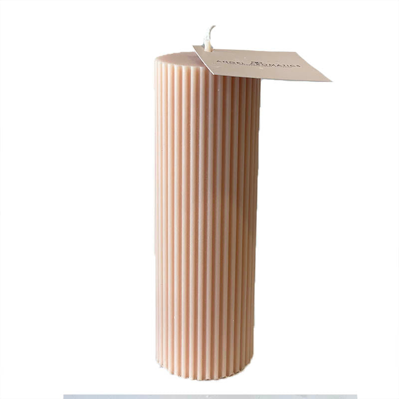 Ribbed Pillar Candles-Candles-Angel Aromatics