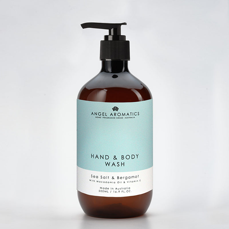 Sea Salt & Bergamot Hand and Body Wash 500ml-Hand and Body Wash-Angel Aromatics