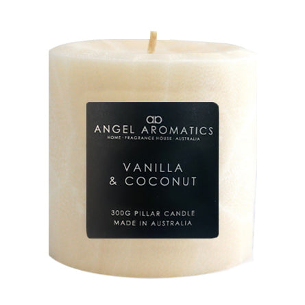 Pillar Candles - Vanilla and Coconut-Candles-Angel Aromatics