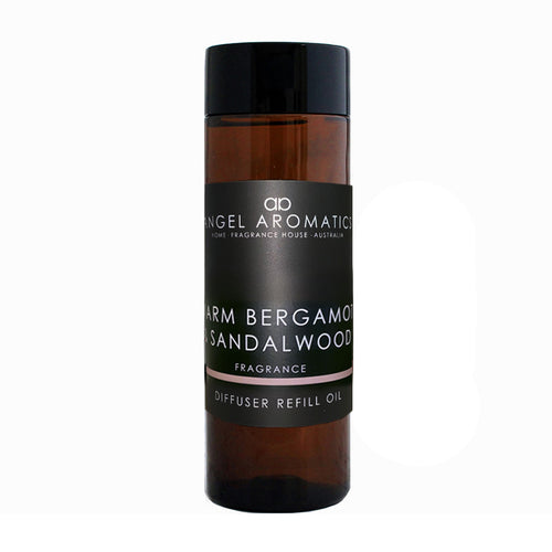 NEW Reed Diffuser Refill 200ml - Warm Bergamot & Sandalwood-reed diffuser refill-Angel Aromatics