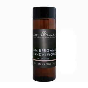 NEW Reed Diffuser Refill 200ml - Warm Bergamot & Sandalwood-reed diffuser refill-Angel Aromatics