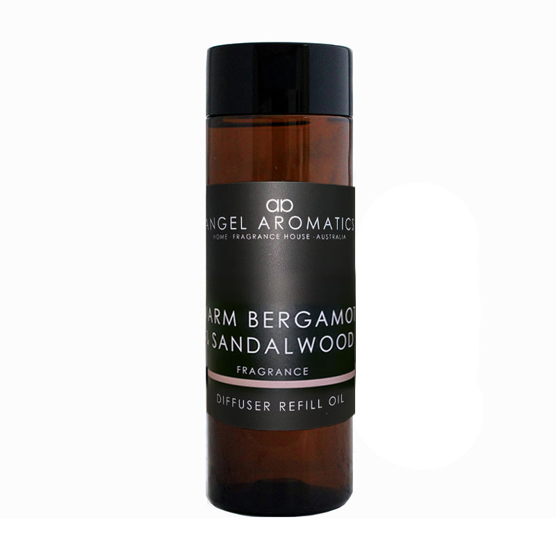 Reed Diffuser Refill 200ml - Warm Bergamot & Sandalwood-reed diffuser refill-Angel Aromatics